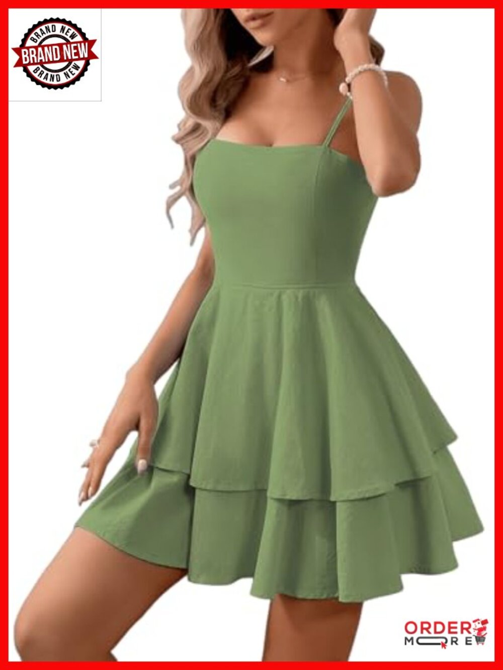 Spaghetti Strap Backless Bow Tie Tiered Layer Mini Dress Party Club - Picture 1 of 4